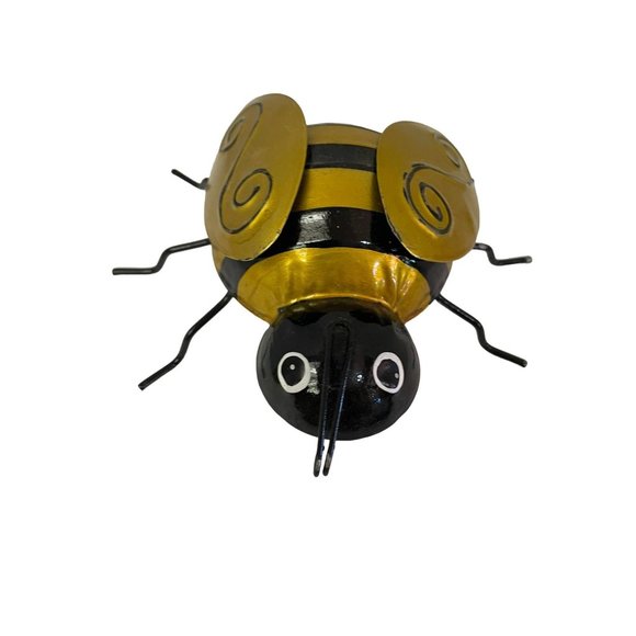 Bumble Bee Metal Table Art Bees 3 Sculpture Indoor Outdoor Decor 2", 3" and 4" - Picture 5 of 11